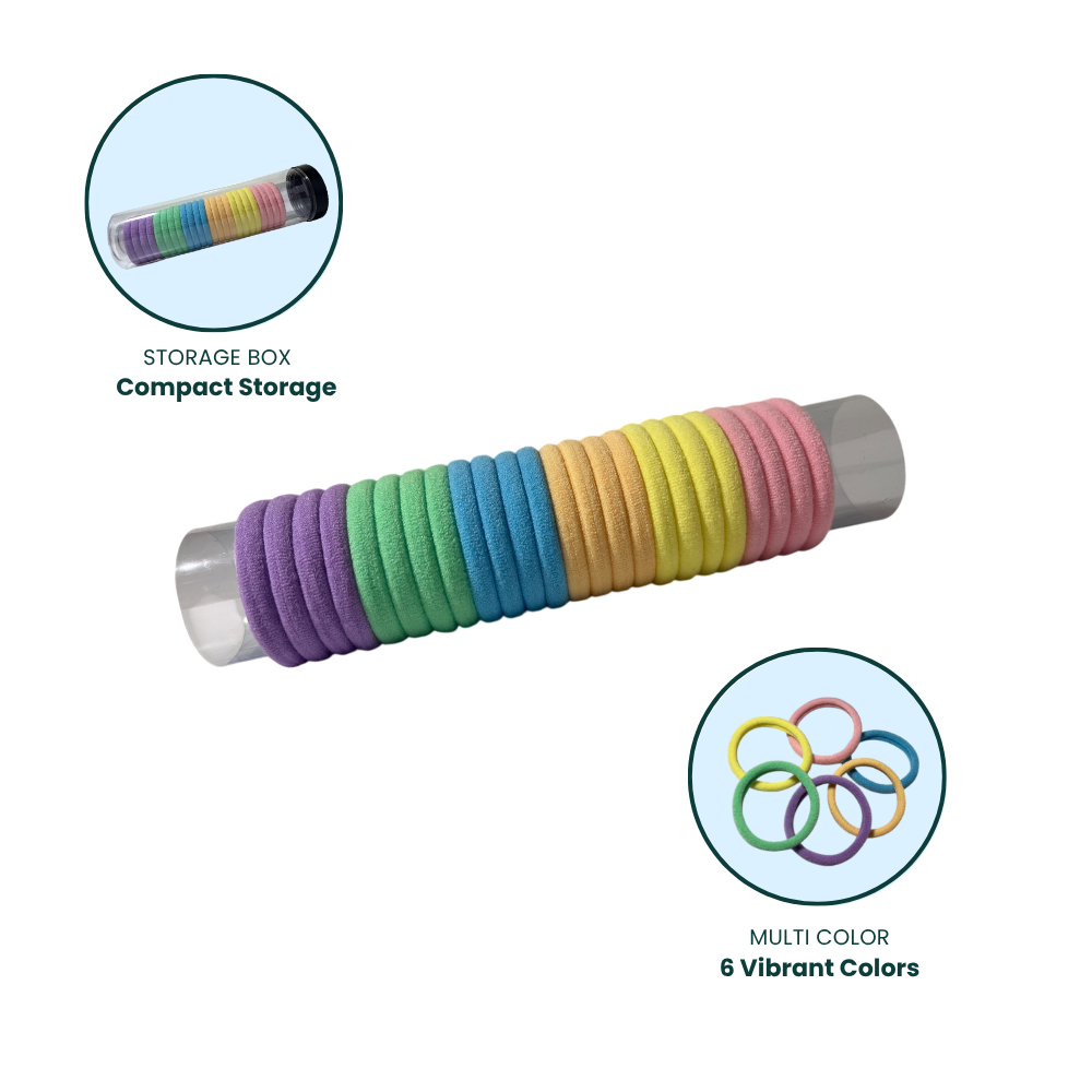Ponytail Holders with Storage Box | Multicolor 1