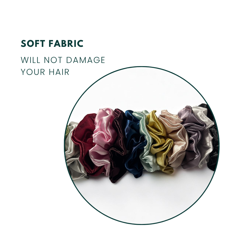 Silk Satin Scrunchies for Women | Pack of 12