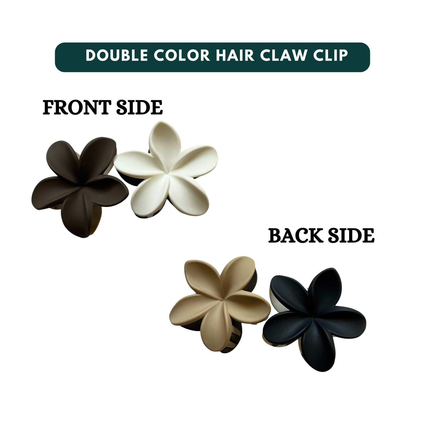 Double color pastel claw clip on white background – strong and elegant look