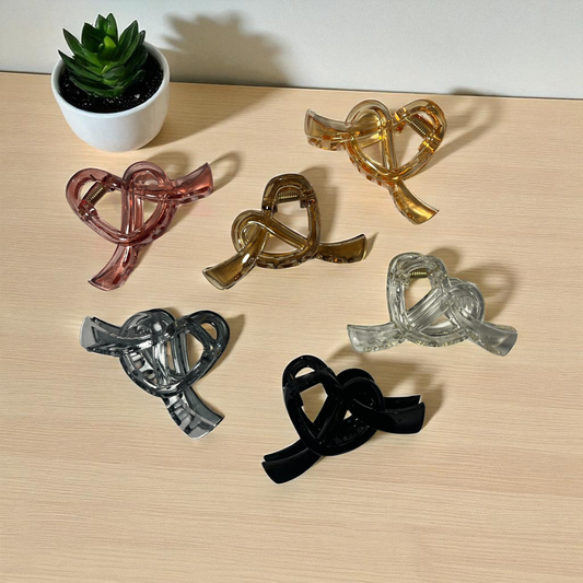 Korean Style Claw Hair Clips Pack of 6 | Acrylic Shark Teeth Clips for Women & Girls