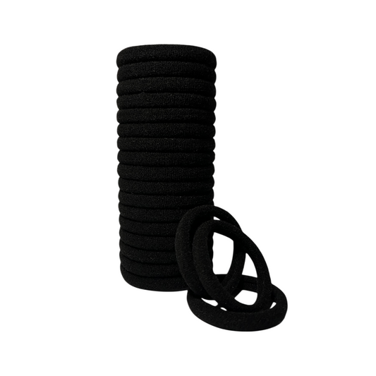 Ponytail Holders with Storage Box | Black