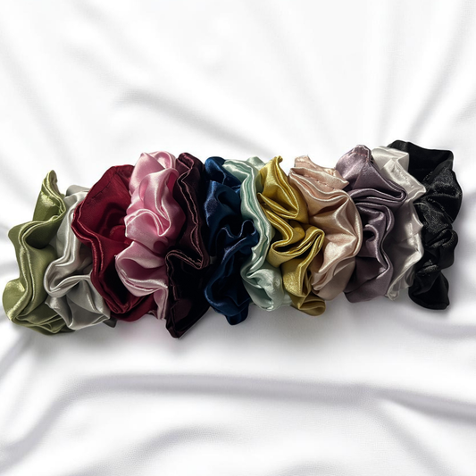 Silk Satin Scrunchies for Women | Pack of 12