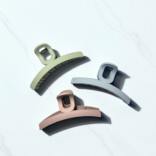 Large Matte Claw Clips for Women | Pack of 3