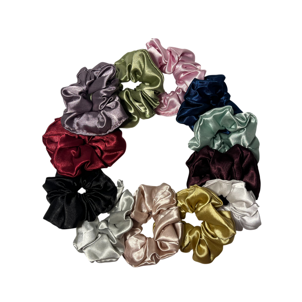 Silk Satin Scrunchies for Women | Pack of 12