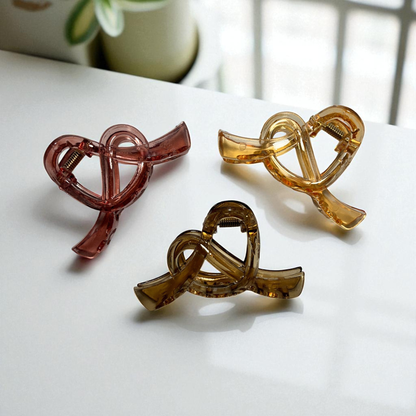 Korean Style Claw Hair Clips Pack of 6 | Acrylic Shark Teeth Clips for Women & Girls
