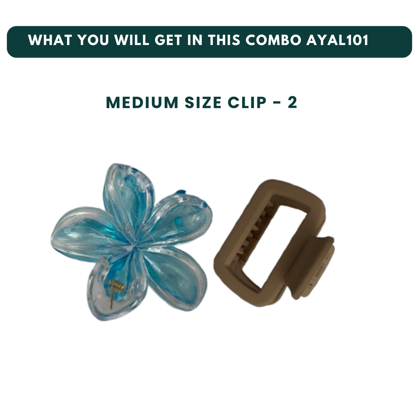 All-in-One Hair Accessories Combo Set for Women – Large, Medium & Small Claw Clips, Hair Band & Ponytail Bands | Everyday Styling Kit