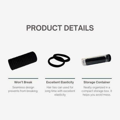 Ponytail Holders with Storage Box | Black