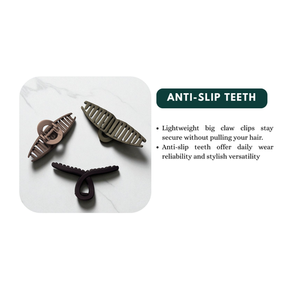 Korean Stylish Large Shark Teeth Hair Clips Pack of 3