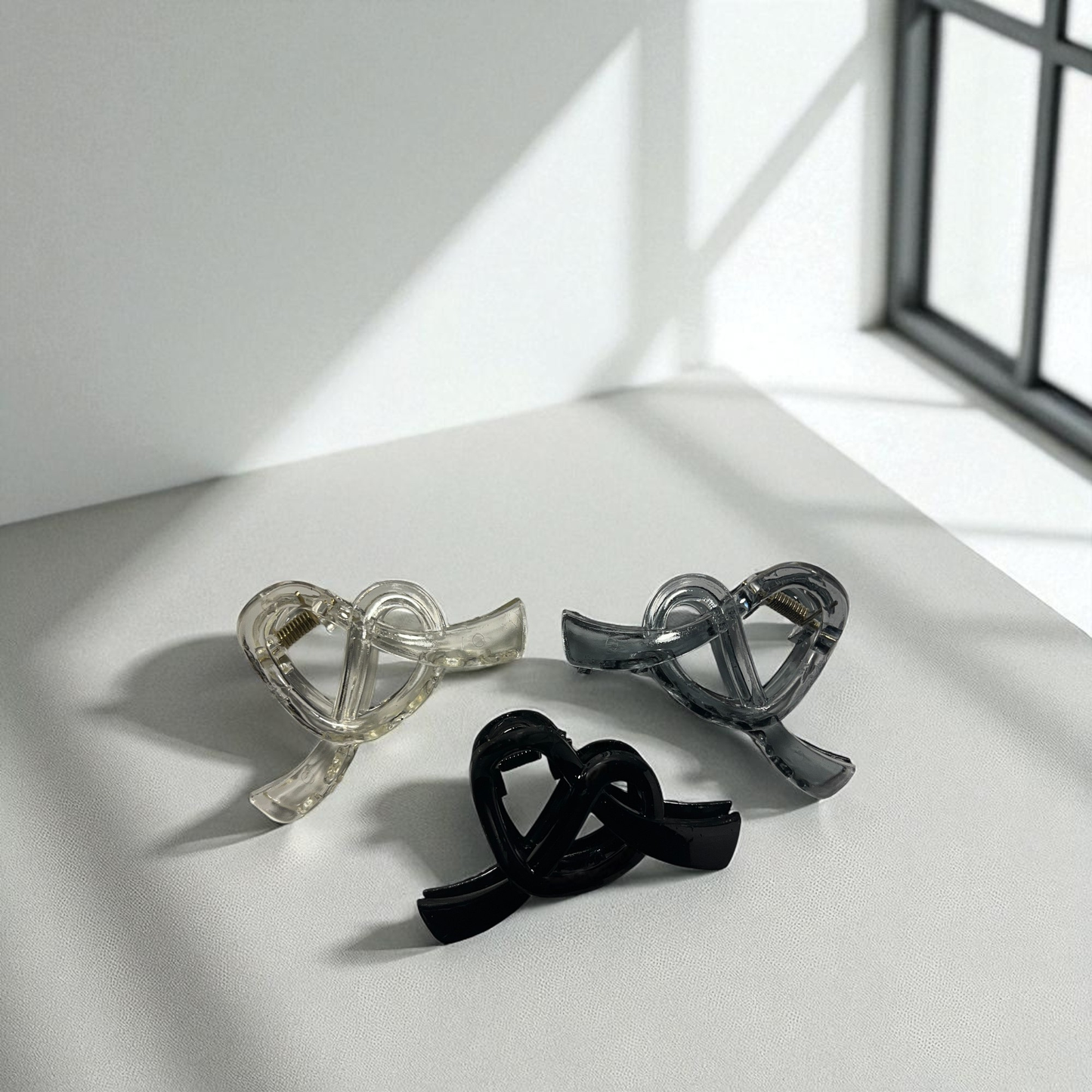 Korean Style Claw Hair Clips Pack of 6 | Acrylic Shark Teeth Clips for Women & Girls