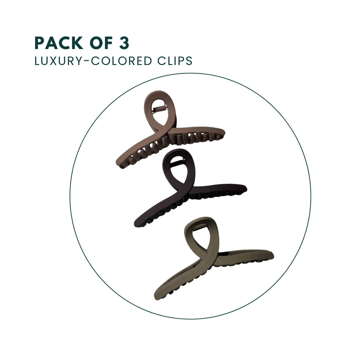 Korean Stylish Large Shark Teeth Hair Clips Pack of 3