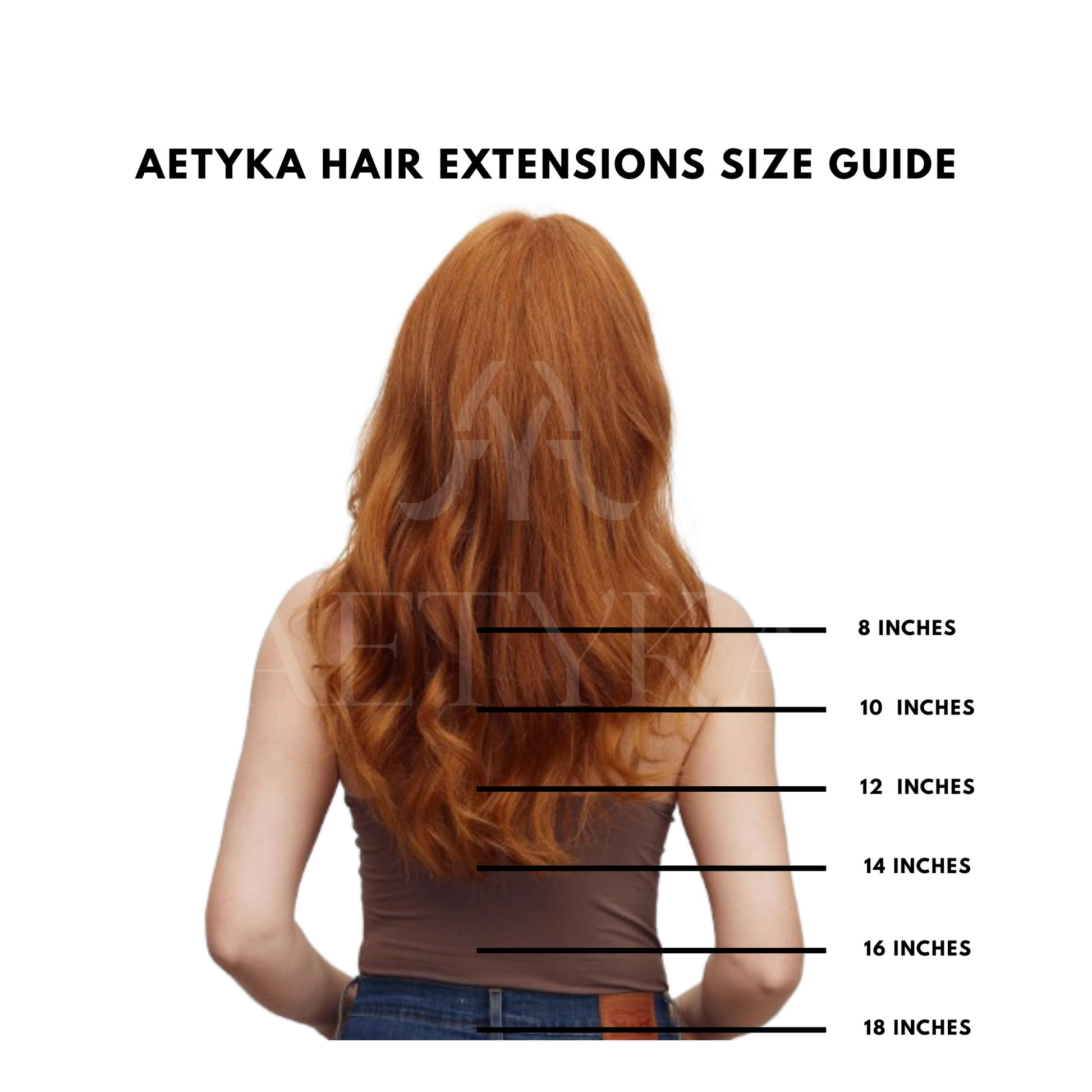 Aetyka's Hair Extension Size Guide