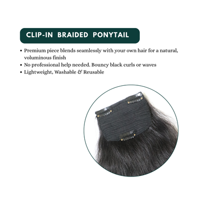 Aetyka's clip-in braided ponytail human hair extension explanation